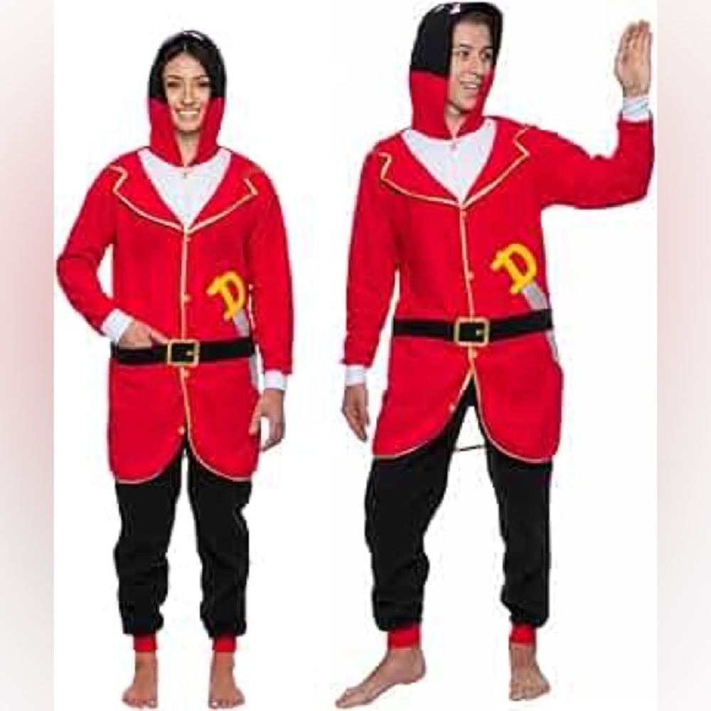 Silver Lilly 1 Pirate Costume Pajamas - Adult One Piece Cosplay Sea Captain NWT